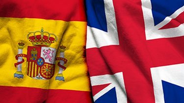 Spain and United Kingdom flags